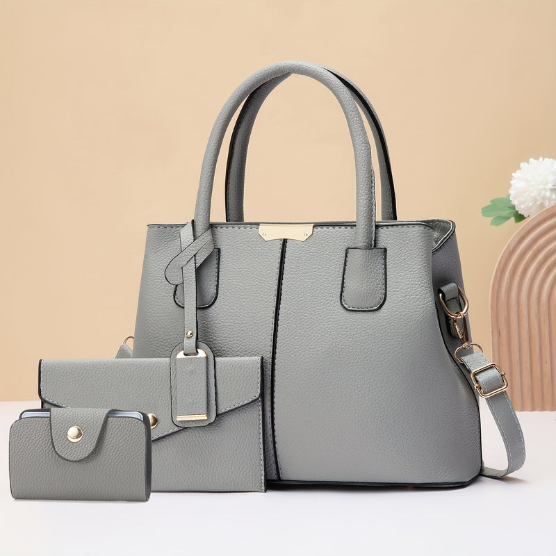 Kit 3 Bolsas Femininas em Couro Premium