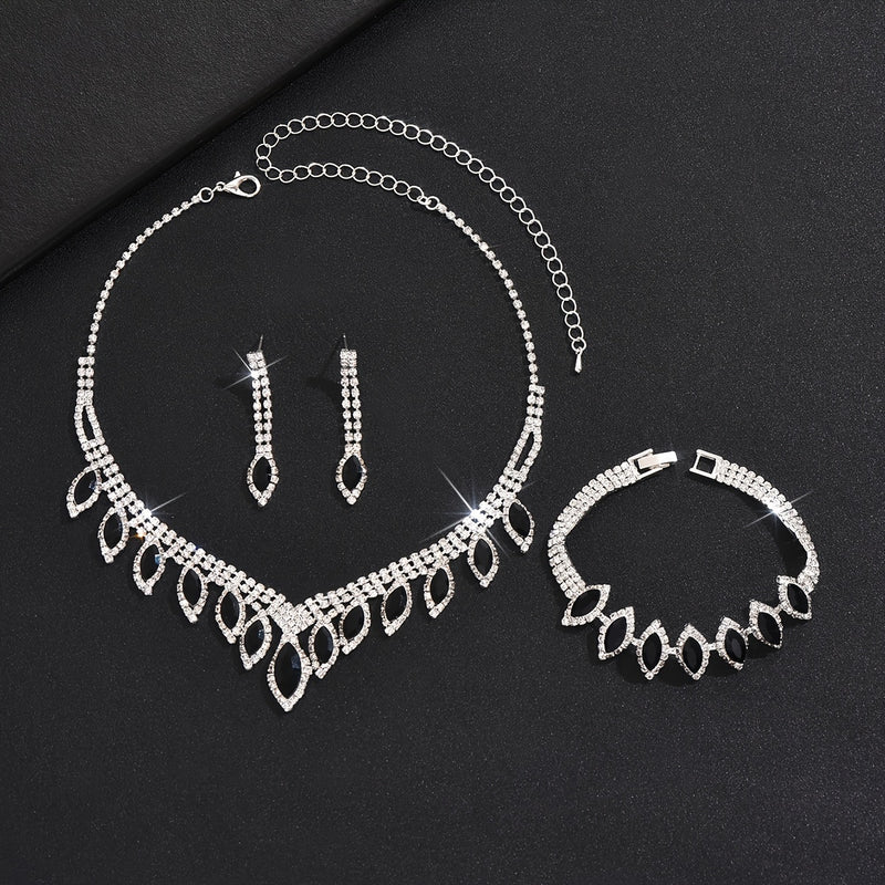 Conjunto de Joia Prata Cravejado em Zircônias Preto