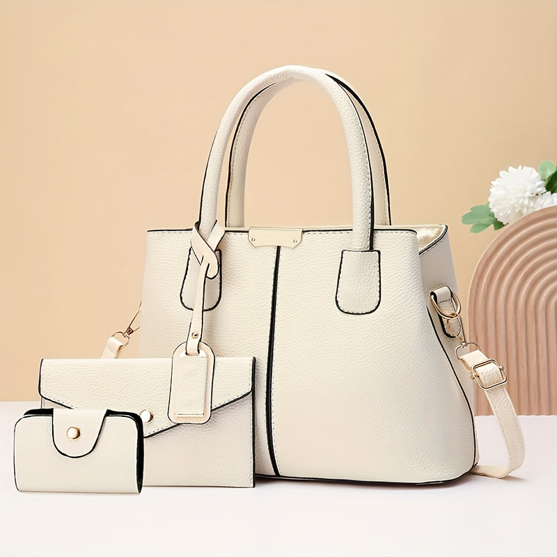 Kit 3 Bolsas Femininas em Couro Premium
