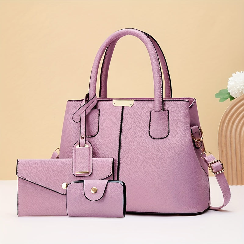 Kit 3 Bolsas Femininas em Couro Premium