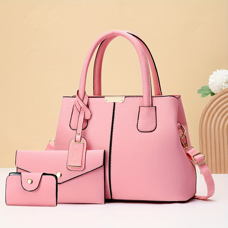Kit 3 Bolsas Femininas em Couro Premium
