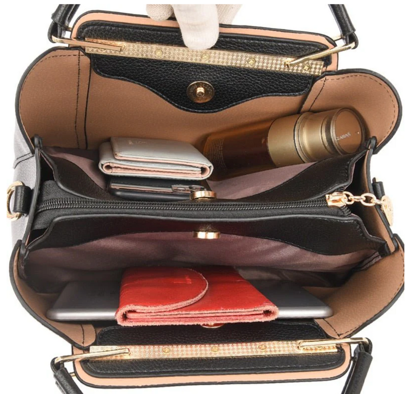 Bolsa Média Feminina de Couro Belle Éclat
