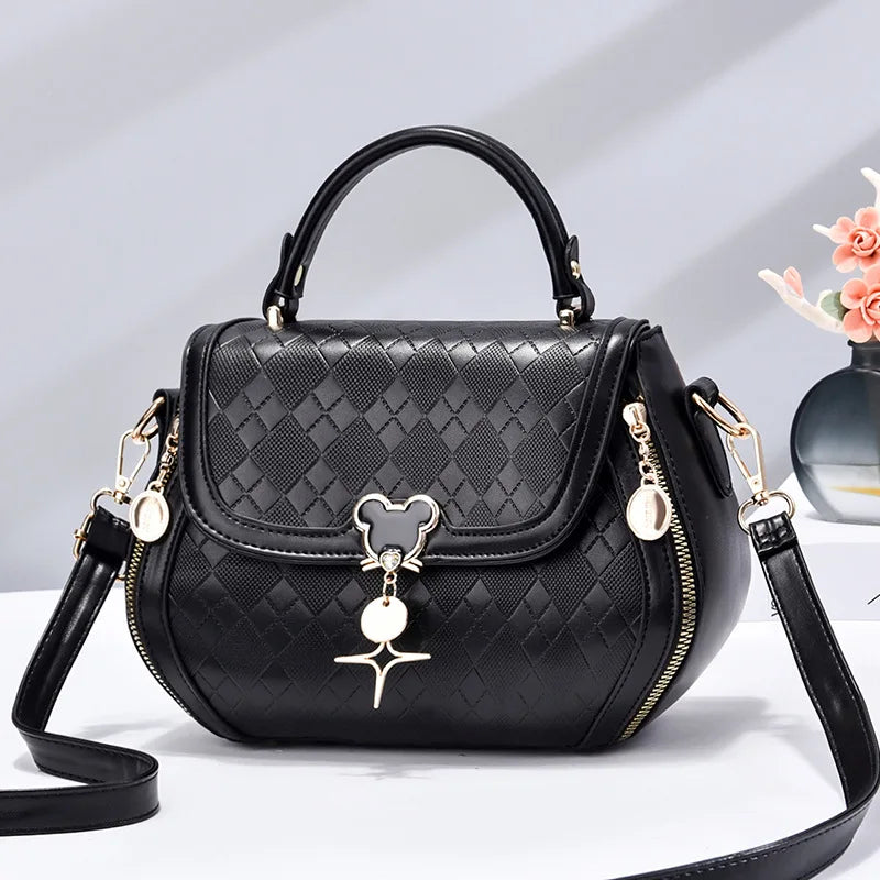 Bolsa Pequena Transveral de Couro Elegante