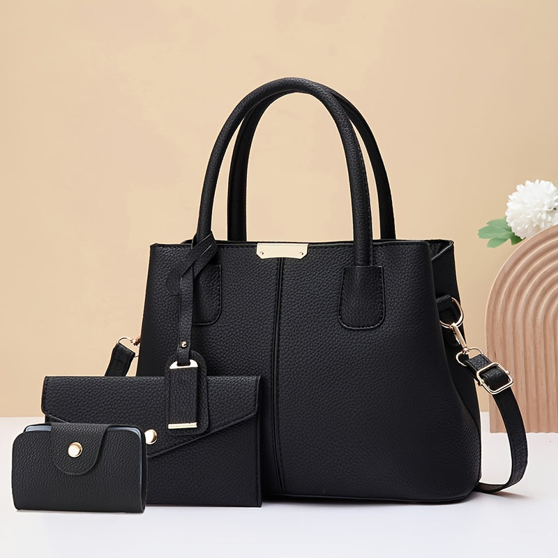 Kit 3 Bolsas Femininas em Couro Premium