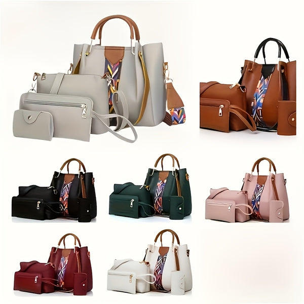 Kit 4 Bolsas Feminina Elegante Premium